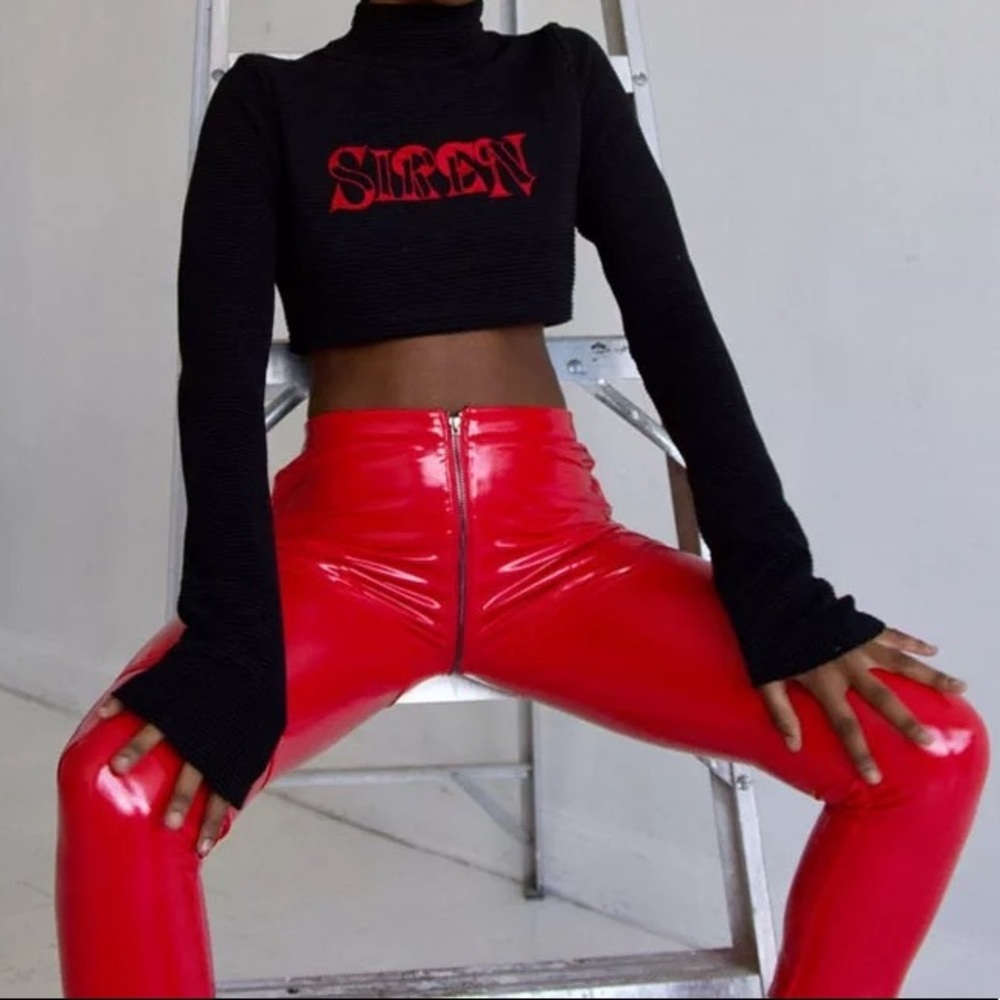 Red Latex Pants